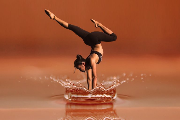 Lady jumping on Olympic