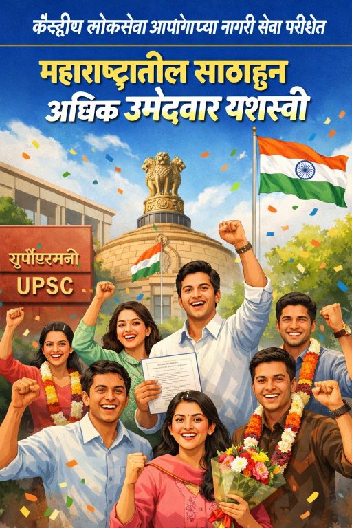 केंद्रीय लोकसेवा आयोगाच्या नागरी सेवा परीक्षेत महाराष्ट्रातील साठाहून अधिक उमेदवार यशस्वी