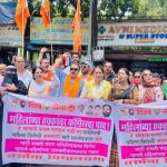 'महिलांच्या हक्कांवर कॉंग्रेसचा घाव':शिवसेना शिंदे गटाचा एल्गार, संजय निरुपम यांच्या नेतृत्वात वर्सोव्यात निदर्शने