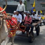 पेट्रोल-डिझेल दरवाढीविरोधात 'आप'चा मोर्चा:महागाईविरोधात आंदोलन; पुणे मनपाला दिले ७ 'प्रति-आव्हाने'