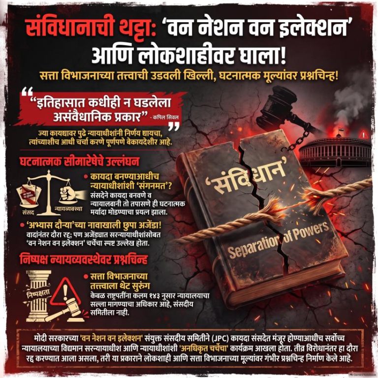 अभ्यासदौऱ्याच्या नावाखाली बनाव? वन नेशन वन इलेक्शनसाठी सुप्रीम कोर्टाच्या न्यायाधीशांवर दबाव आणण्याचा प्रयत्न?
